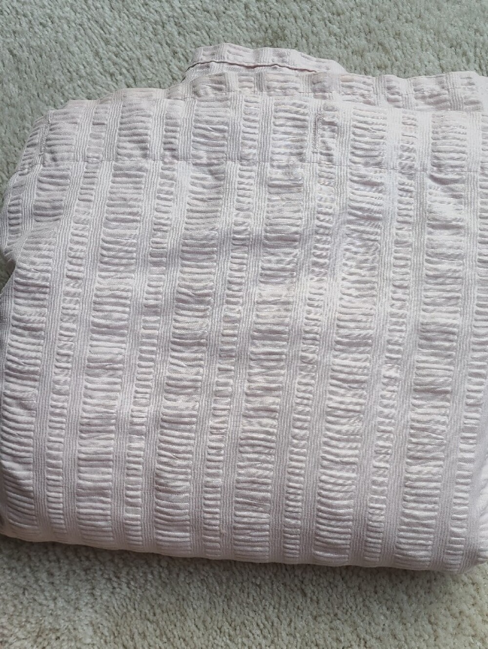Pale Mauve Textured Waffle Weave Shower Curtain & Hooks